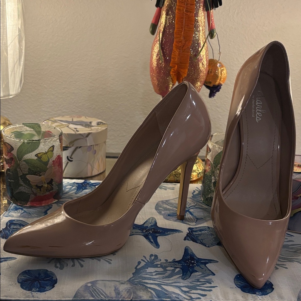 Charles David Nude Patent Heels